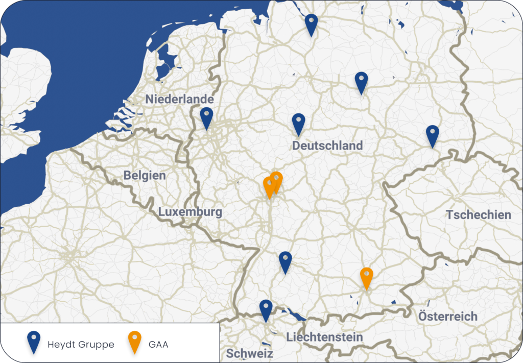 Map Heydt Standorte